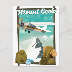 Mount Cook Nieuw-Zeeland reisposter Briefkaart