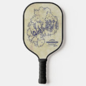  Mount Desert Island MN Map Blue Tea Stain Pickleball Paddle (Achterkant)