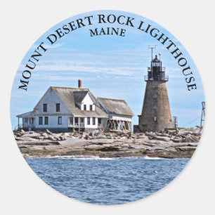 Mount Desert Rock Lighthouse, Maine ronde Stickers