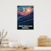 Mount Dhaulagiri Nepal V03 Poster (Keuken)