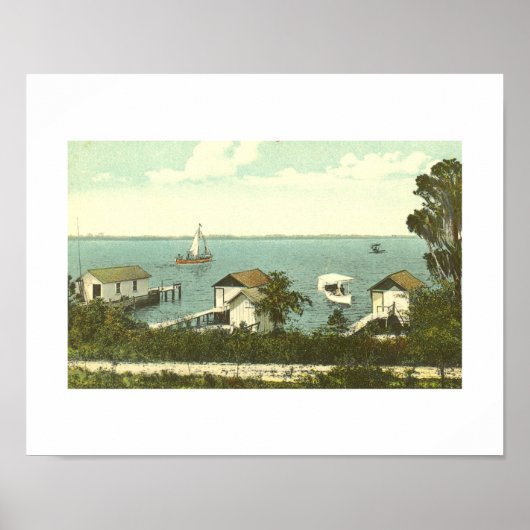 Mount Dora, FL, Boat House Row, 1907 Poster (Voorkant)