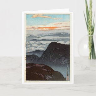 Mount Eboshi, Hiroshi Yoshida, Woodcut Kaart
