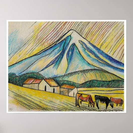 Mount Egmont - Archief Art Print (Voorkant)