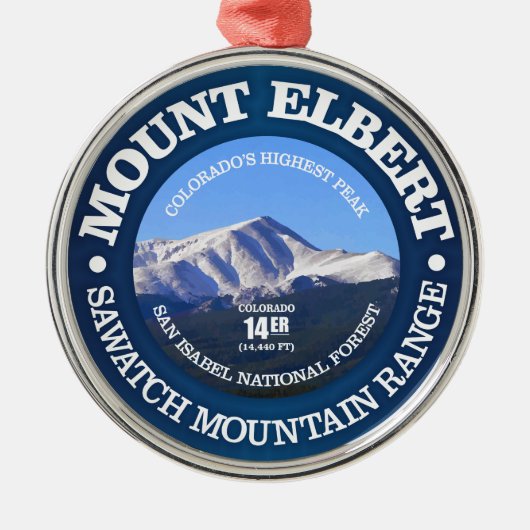 Mount Elbert Metalen Ornament (Voorkant)