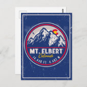 Mount Elbert Mount Elbert 14ers Retro Sunset Briefkaart (Voorkant / Achterkant)