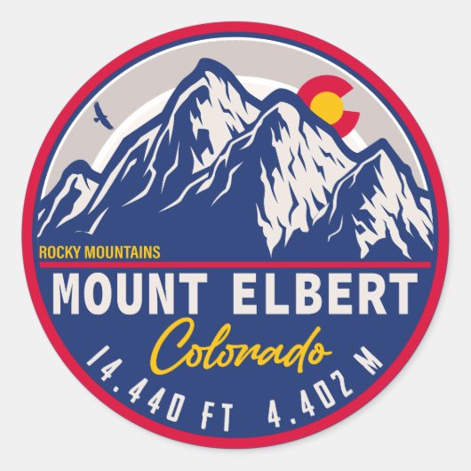 Mount Elbert, Sawatch Range, Colorado Ronde Sticker (Voorkant)