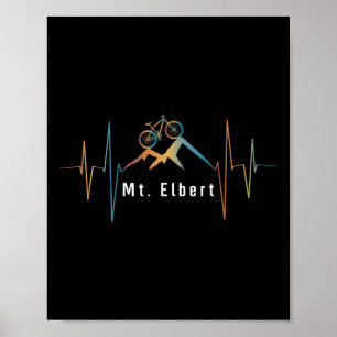 Mount Elbert Summit Mountainbiken Retro Hartslag Poster