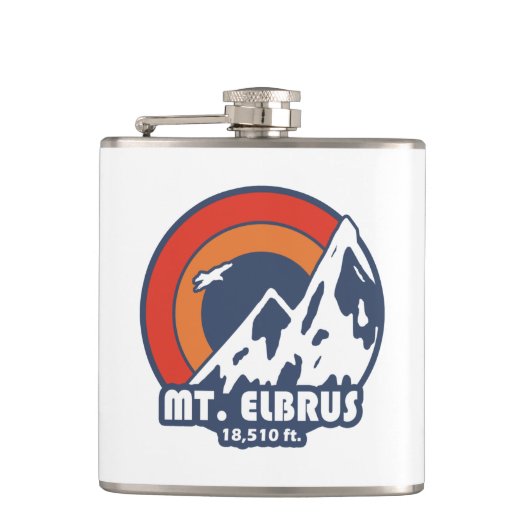 Mount Elbrus Rusland Zon Arend Heupfles (Voorkant)
