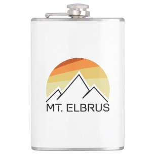 Mount Elbrus Russia Retro Heupfles