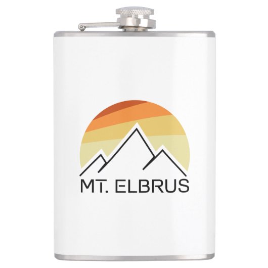 Mount Elbrus Russia Retro Heupfles (Voorkant)