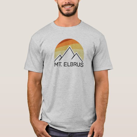 Mount Elbrus Russia Retro T-shirt (Voorkant)