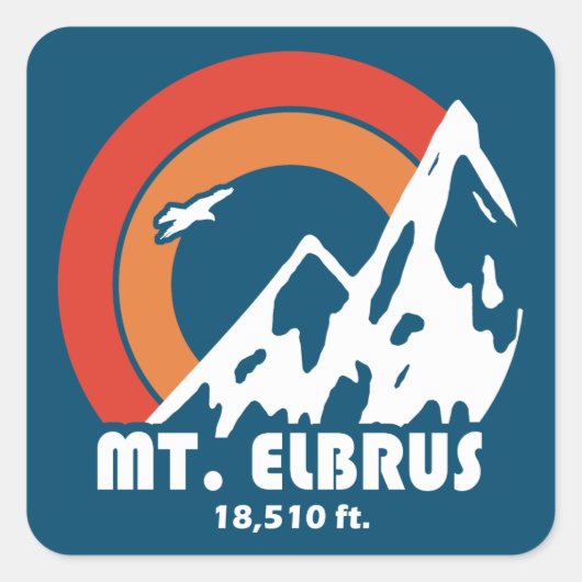 Mount Elbrus Russia Sun Eagle Vierkante Sticker (Voorkant)