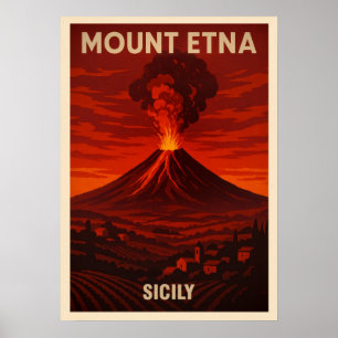 Mount Etna Sicilië V04 Poster