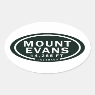 Mount Evans 14.265 FT Colorado Rocky Mountain Ovale Sticker