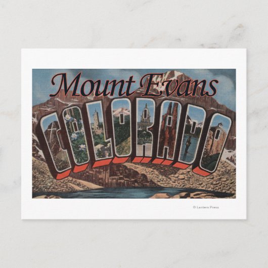 Mount Evans, Colorado - grote letterscènes Briefkaart (Voorkant)