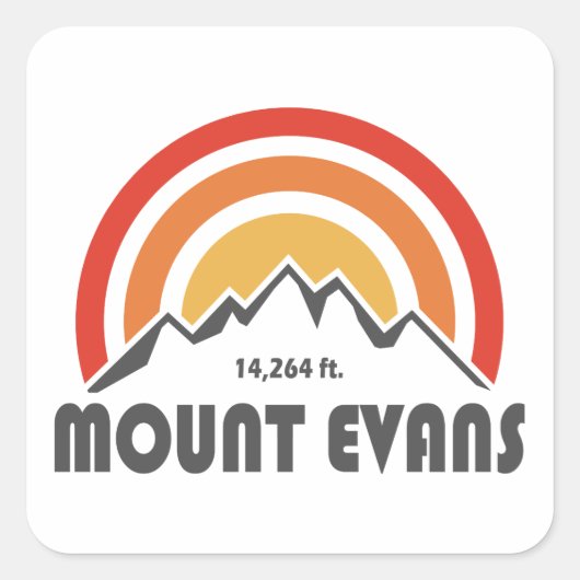 Mount Evans Vierkante Sticker (Voorkant)