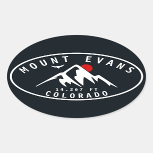 Mount Evans Wilderness 14er - Colorado-bergen Ovale Sticker