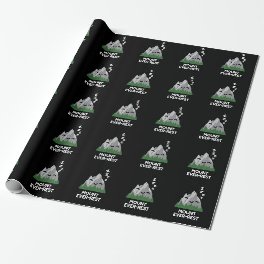 Mount Ever-rest Funny Mountain Pun Dark BG Cadeaupapier (Uitgerold)