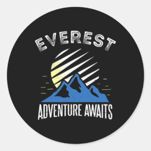 Mount Everest Avontuur Wacht Bergbeklimmen T Ronde Sticker