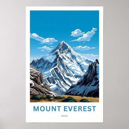 Mount Everest Azië Reisprint Poster (Voorkant)
