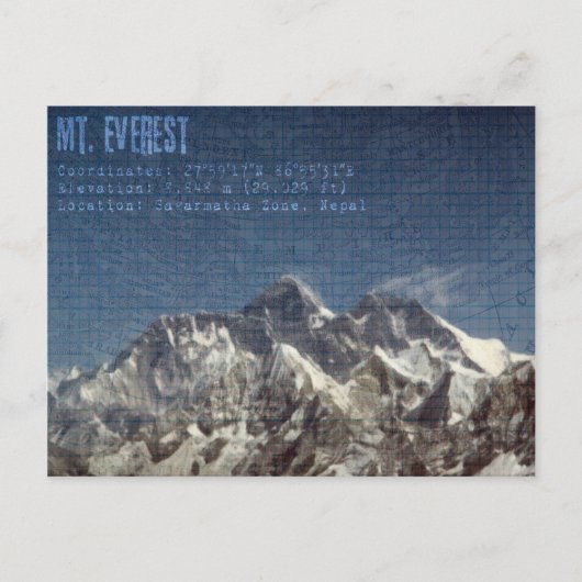 Mount Everest Briefkaart (Voorkant)