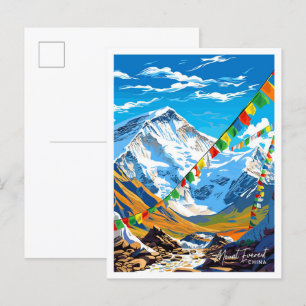 Mount Everest China Travel afbeelding Briefkaart
