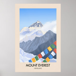 Mount Everest Himalaya Reisposter Poster