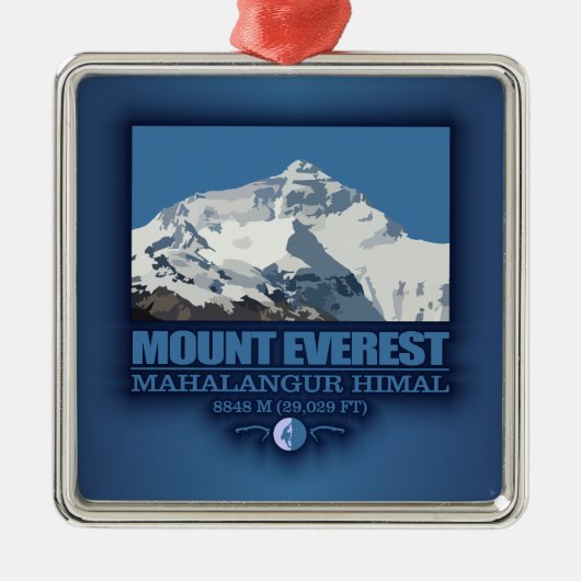 Mount Everest Metalen Ornament (Voorkant)