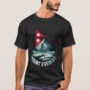 Mount Everest Nepal Vlag Himalaya Berg Souven T-shirt