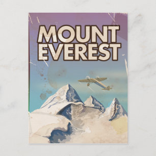 Mount Everest Vintage Reisposter Briefkaart