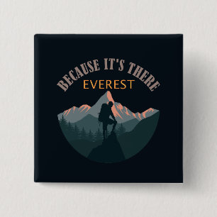 Mount Everest, wandelaar Vierkante Button 5,1 Cm