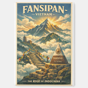 Mount Fansipan vietnam retro reizen Magneet