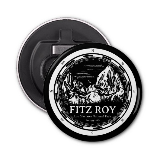 Mount Fitz Roy - Cerro Chaltén Zuid-Amerika Button Flesopener (Voorkant)