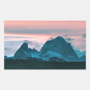 Mount Fitz Roy, Patagonia, Argentinië bij schemer Rechthoekige Sticker