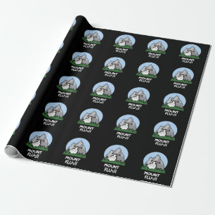 Mount Flu-ji Funny Mountain Pun Dark BG Cadeaupapier