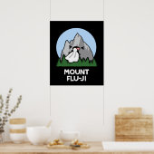 Mount Flu-ji Funny Mountain Pun Dark BG Poster (Keuken)