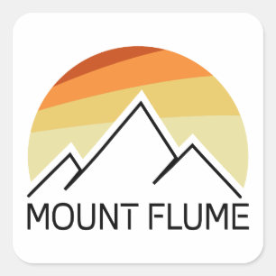 Mount Flume New Hampshire Retro Vierkante Sticker