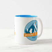 Mount Flume New Hampshire Stars Moon Tweekleurige Koffiemok (Voorkant rechts)
