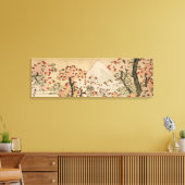 Mount Fuji achter kersenbomen, bloemen door Hokusa Canvas Afdruk (Insitu (Woonkamer))