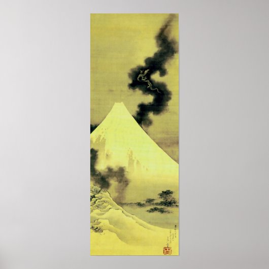 Mount Fuji and Dragon, Hokusai, Ukiyo-e Poster (Voorkant)
