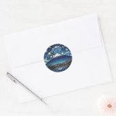 mount fuji at starry night ronde sticker (Envelop)