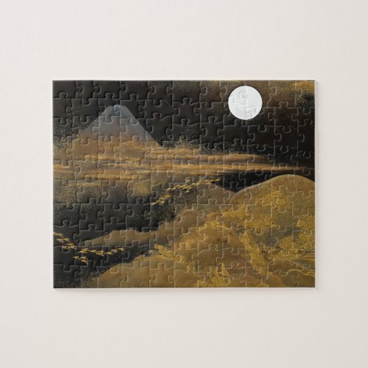 Mount Fuji bij maanlicht - Helder: Legpuzzel (Horizontaal)