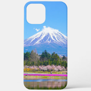 Mount Fuji Bomen en Bloemen iPhone 12 Pro Max Hoesje
