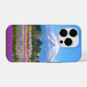 Mount Fuji Bomen en Bloemen iPhone Hoesje (Achterkant horizontaal)