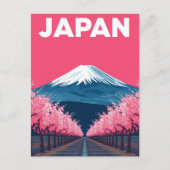 Mount Fuji Cherry Blossom Retro Briefkaart (Voorkant)