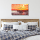 Mount Fuji III beroemd gemaakt door Rofey Canvas Afdruk (Insitu (Slaapkamer))