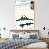 Mount Fuji Japan art block. Canvas Afdruk (Insitu (Slaapkamer))