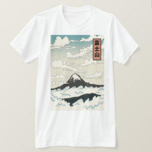 Mount Fuji Japan art block. T-shirt
