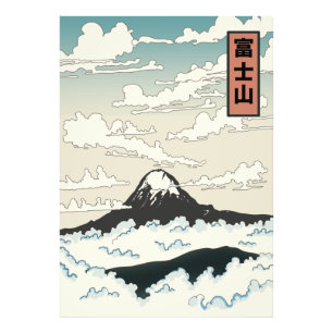 Mount Fuji Japan kunstblok. Foto Afdruk
