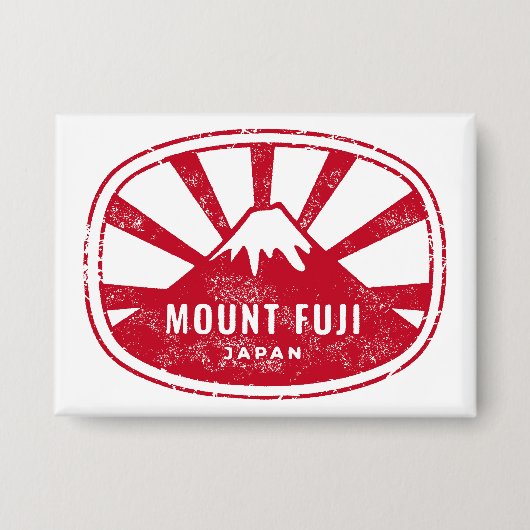 Mount Fuji Japan Retro  Button (Voorkant)